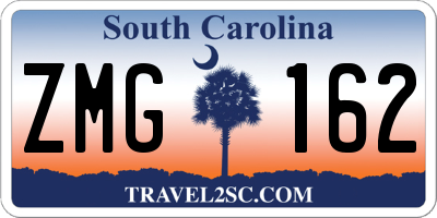 SC license plate ZMG162