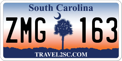 SC license plate ZMG163