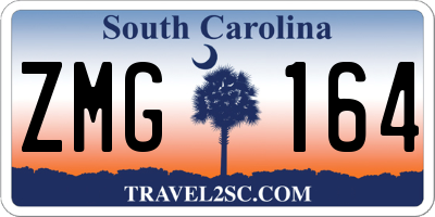 SC license plate ZMG164