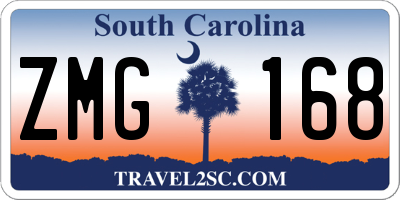 SC license plate ZMG168