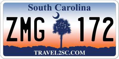 SC license plate ZMG172