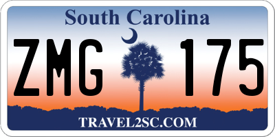 SC license plate ZMG175