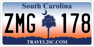 SC license plate ZMG178