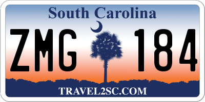 SC license plate ZMG184