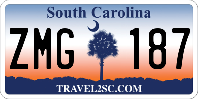 SC license plate ZMG187