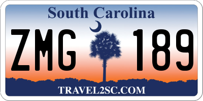 SC license plate ZMG189