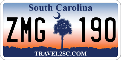 SC license plate ZMG190