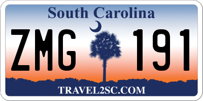SC license plate ZMG191