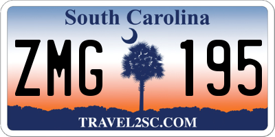 SC license plate ZMG195