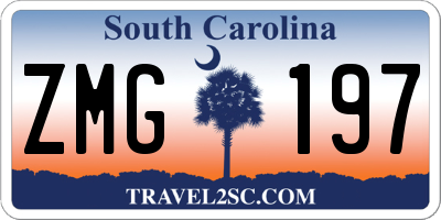 SC license plate ZMG197