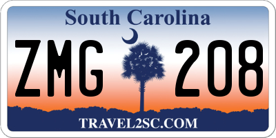 SC license plate ZMG208