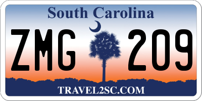 SC license plate ZMG209