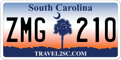 SC license plate ZMG210