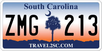 SC license plate ZMG213