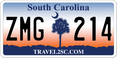 SC license plate ZMG214