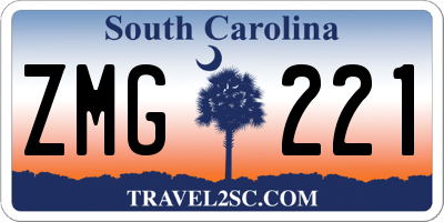 SC license plate ZMG221
