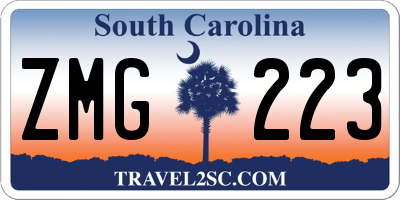 SC license plate ZMG223
