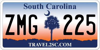 SC license plate ZMG225