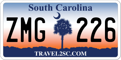 SC license plate ZMG226