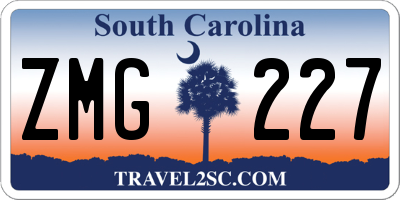 SC license plate ZMG227