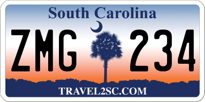SC license plate ZMG234