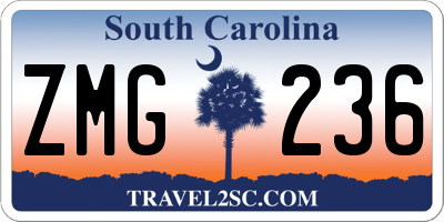 SC license plate ZMG236