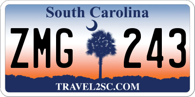 SC license plate ZMG243