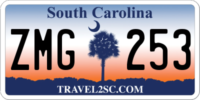 SC license plate ZMG253