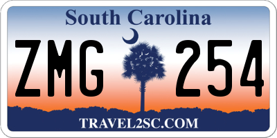 SC license plate ZMG254