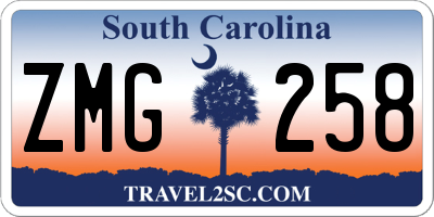 SC license plate ZMG258