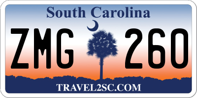 SC license plate ZMG260
