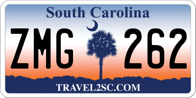 SC license plate ZMG262