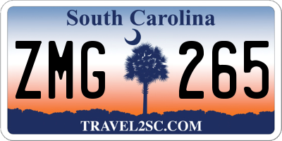 SC license plate ZMG265