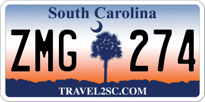 SC license plate ZMG274