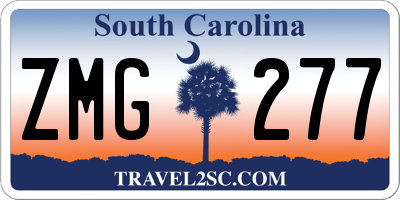 SC license plate ZMG277