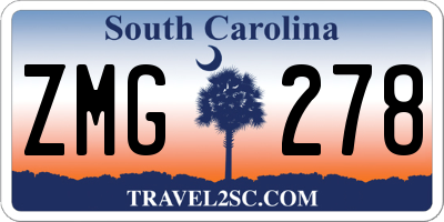 SC license plate ZMG278