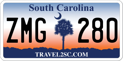 SC license plate ZMG280