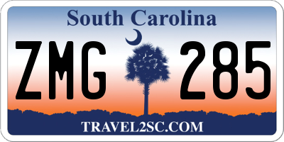 SC license plate ZMG285