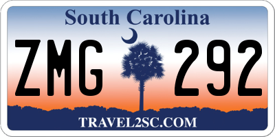 SC license plate ZMG292