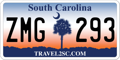 SC license plate ZMG293