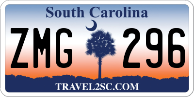 SC license plate ZMG296