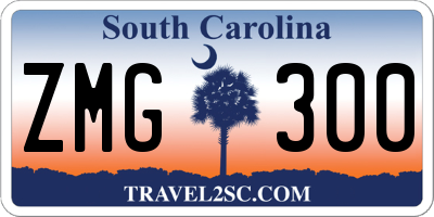 SC license plate ZMG300