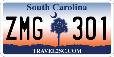 SC license plate ZMG301