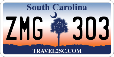 SC license plate ZMG303