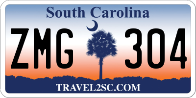 SC license plate ZMG304