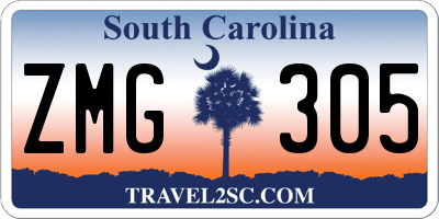 SC license plate ZMG305