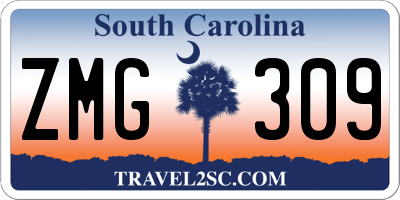 SC license plate ZMG309