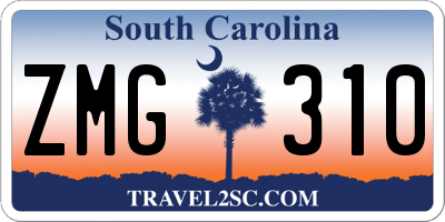SC license plate ZMG310