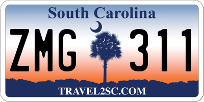 SC license plate ZMG311