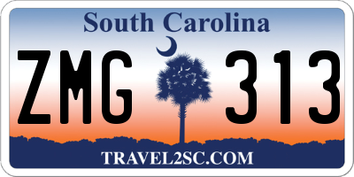 SC license plate ZMG313